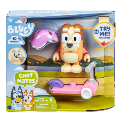 Shopkins Bluey S13 Chat Mates Figure & Accessory Scooter Bingo