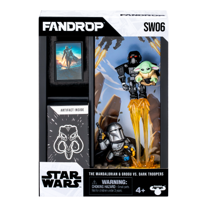 Shopkins FANDROP Star Wars W2 Figure 2 Pack Grogu & Mando Vs the Dark Troopers